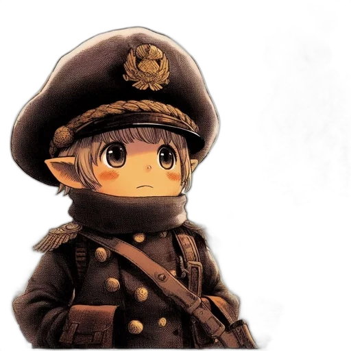 hat, staff, weapon, jacket transparent PNG cut-out