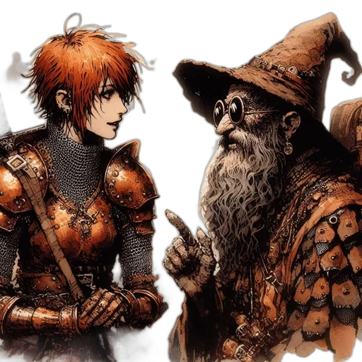 fantasy art, concept art, comic book art, watercolor transparent PNG cut-out