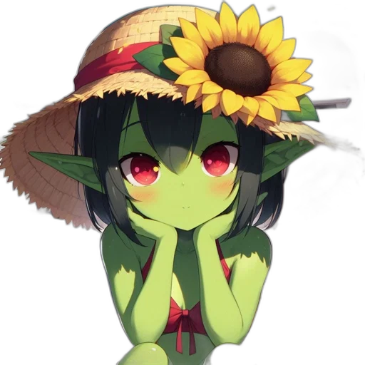 hat, flower, staff, dragon transparent PNG cut-out