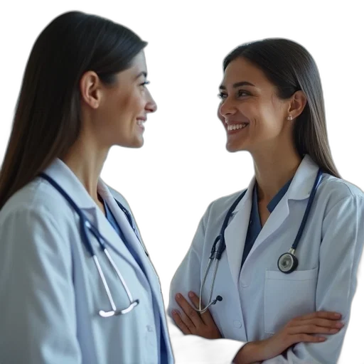 staff, two, beautiful, young transparent PNG cut-out