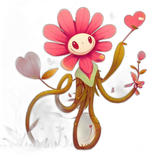 flower, staff, creature, concept art transparent PNG cut-out