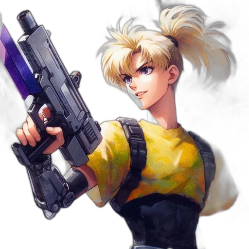 weapon, concept art, anime, cyberpunk transparent PNG cut-out