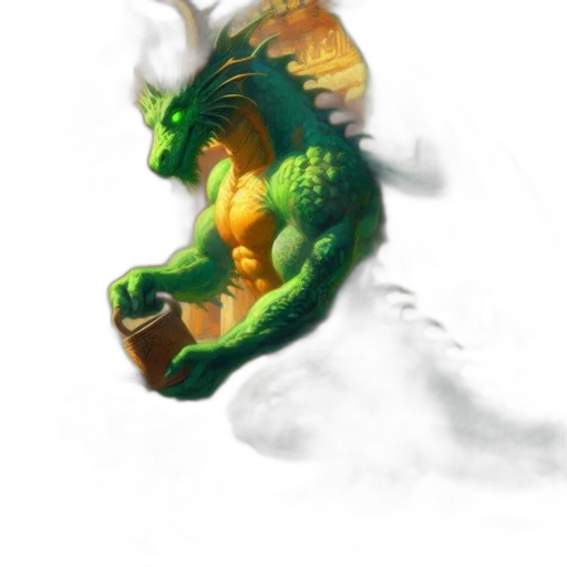dragon, creature, staff, mask transparent PNG cut-out
