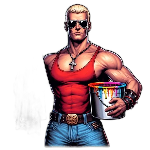 comic book art, concept art, cartoon, pixel art transparent PNG cut-out