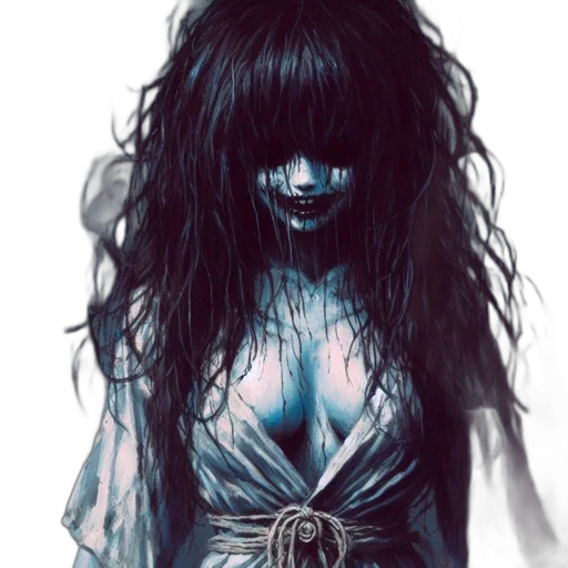creature, mask, hair, dress transparent PNG cut-out
