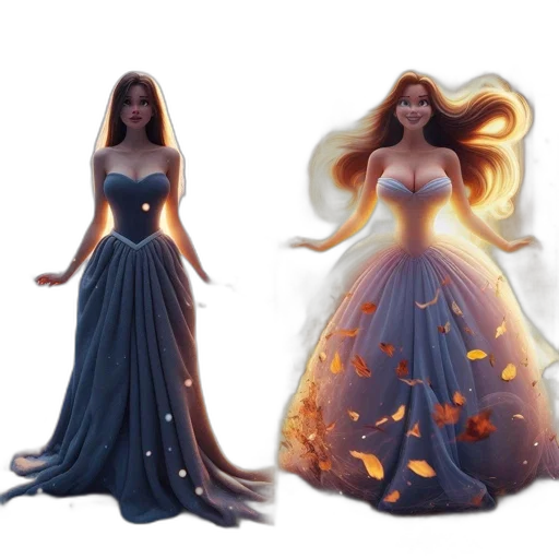 dress, concept art, fantasy art, 3d render transparent PNG cut-out