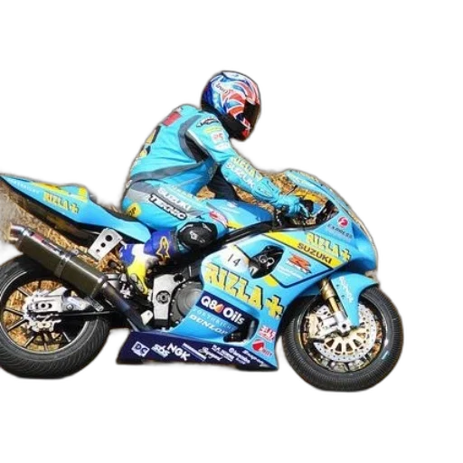 rider, blue, suit, leans transparent PNG cut-out