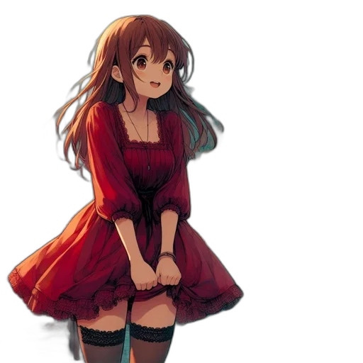 dress, staff, anime, pixel art transparent PNG cut-out