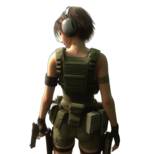 weapon, staff, jacket, face transparent PNG cut-out