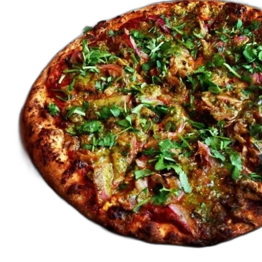 food, delicious-looking, pizza, herbs transparent PNG cut-out
