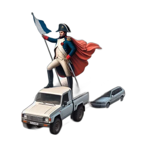 car, concept art, 3d render, man transparent PNG cut-out