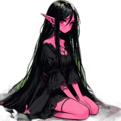dress, mask, creature, hair transparent PNG cut-out