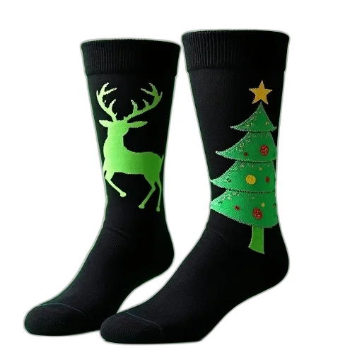 pair, black, socks, green transparent PNG cut-out