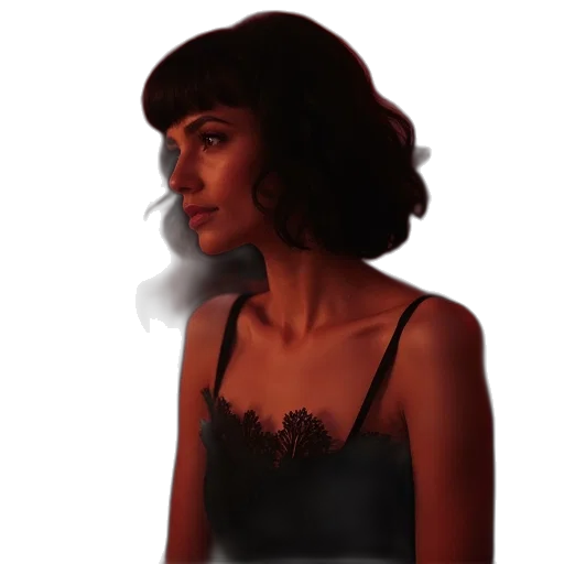 dress, face, jewelry, hat transparent PNG cut-out