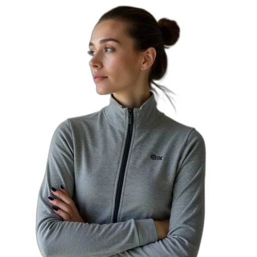jacket, staff, woman, wearing transparent PNG cut-out