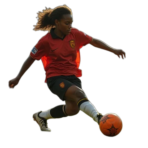 photorealistic, karimba, kicking, ball transparent PNG cut-out