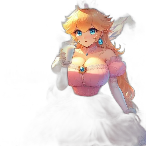 dress, crown, staff, pixel art transparent PNG cut-out