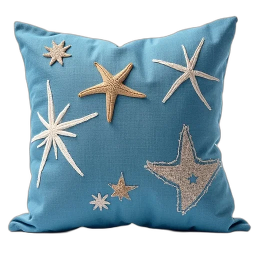 3d render, blue, pillow, variety transparent PNG cut-out