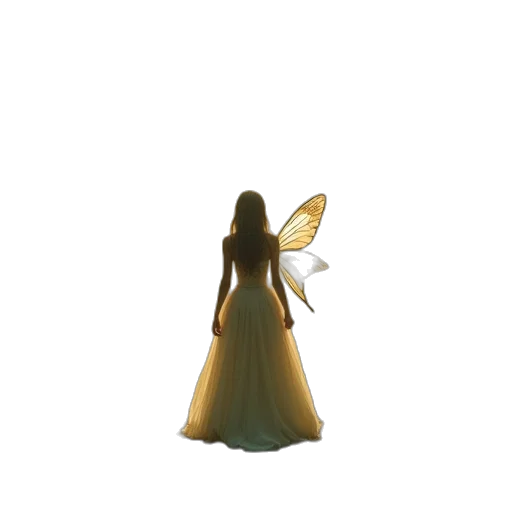 dress, creature, staff, crown transparent PNG cut-out