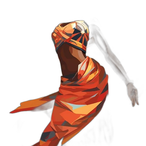 dress, mask, dragon, staff transparent PNG cut-out