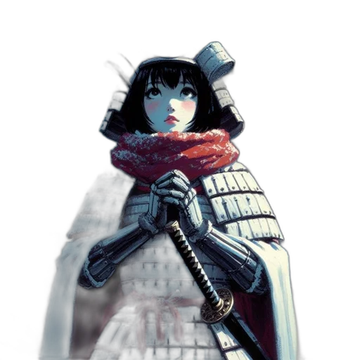 jacket, robot, dress, sword transparent PNG cut-out
