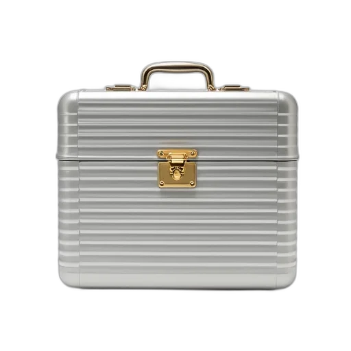 3d render, silver, metal, briefcase transparent PNG cut-out