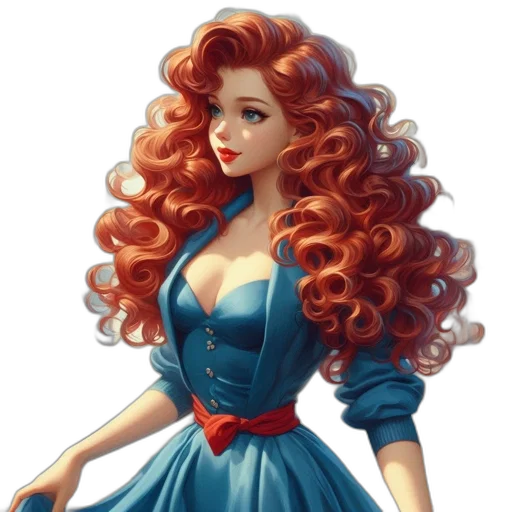 dress, crown, hair, fantasy art transparent PNG cut-out