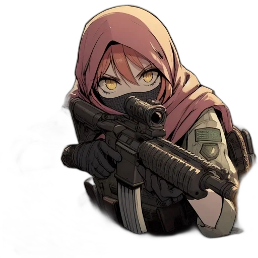 weapon, mask, jacket, concept art transparent PNG cut-out