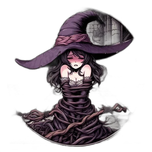 mask, hat, dress, staff transparent PNG cut-out