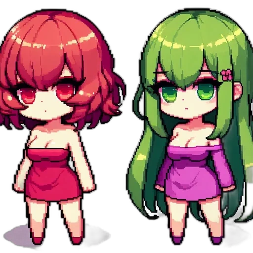 pixel art, anime, 3d render, concept art transparent PNG cut-out