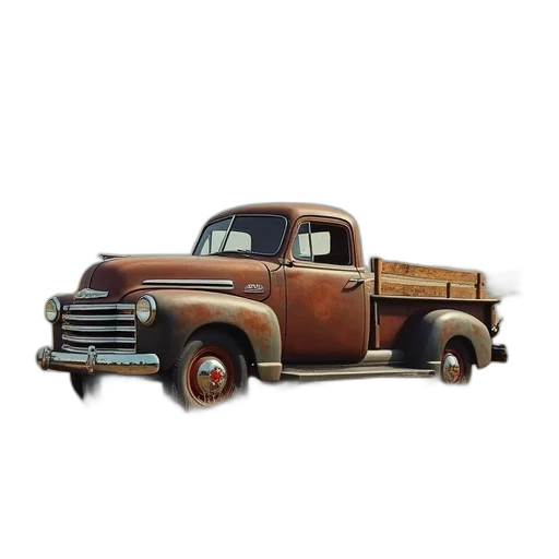 car, 3d render, photorealistic, old transparent PNG cut-out