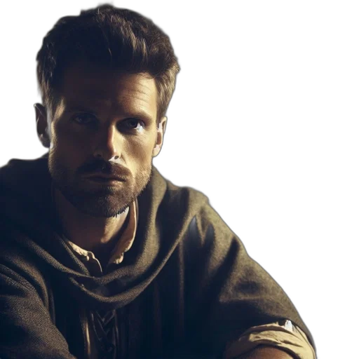 jacket, fire, older, man transparent PNG cut-out