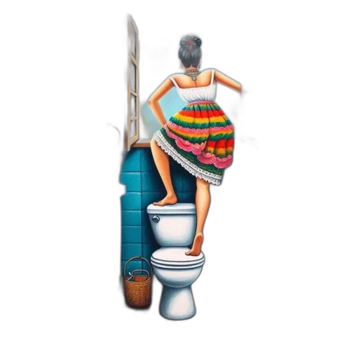 pixel art, concept art, woman, colorful transparent PNG cut-out