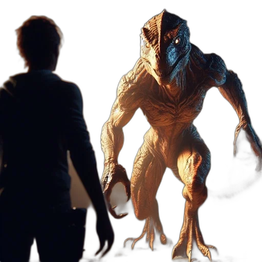 creature, concept art, comic book art, 3d render transparent PNG cut-out