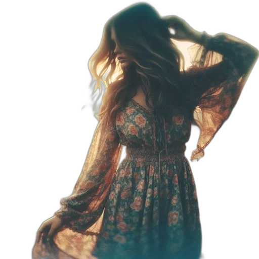 dress, hair, jacket, jewelry transparent PNG cut-out