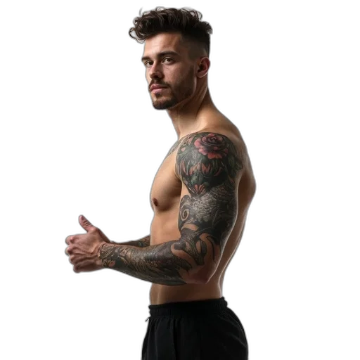 hair, staff, man, tattoo transparent PNG cut-out