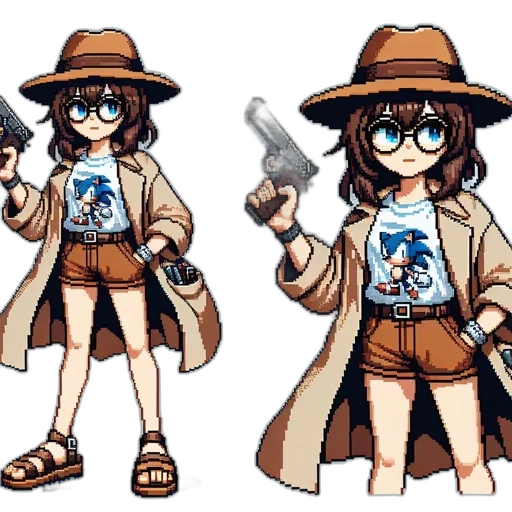 jacket, staff, weapon, hat transparent PNG cut-out