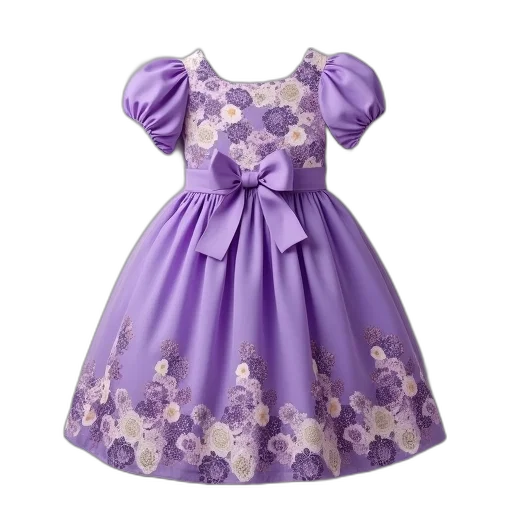 dress, purple, bow, front transparent PNG cut-out