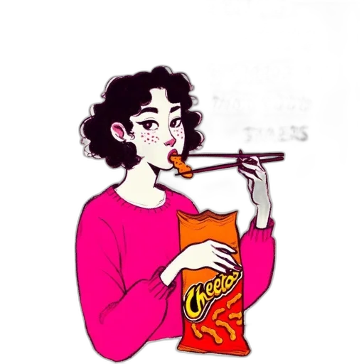 food, staff, vaporwave, cartoon transparent PNG cut-out