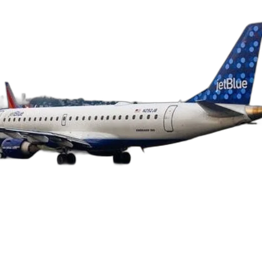 jetblue, airplane, blue, polka transparent PNG cut-out
