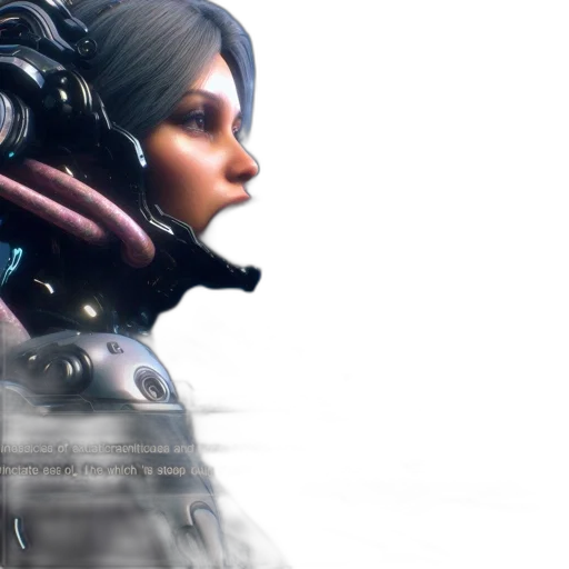 robot, 3d render, cyberpunk, concept art transparent PNG cut-out
