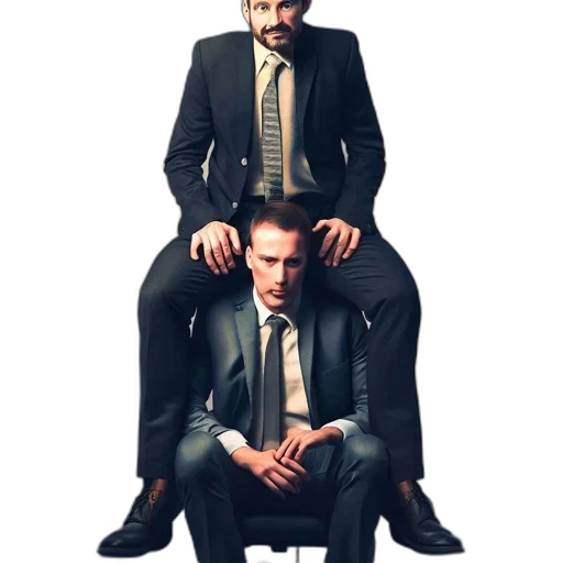 jacket, concept art, two, men transparent PNG cut-out