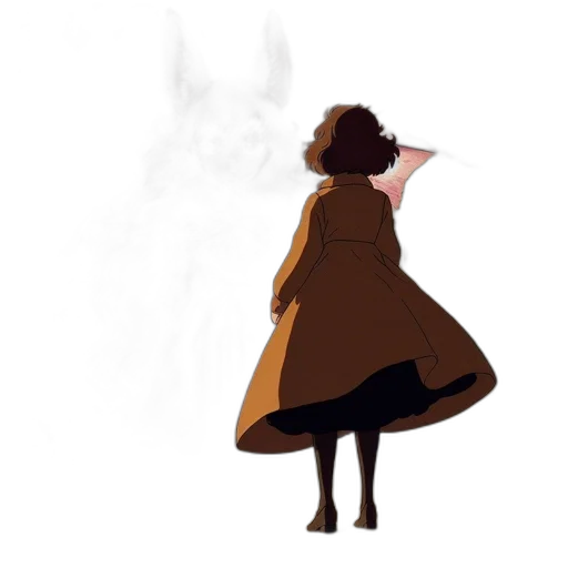 dress, jacket, staff, umbrella transparent PNG cut-out