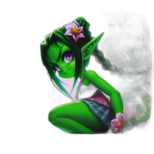 flower, staff, creature, fantasy art transparent PNG cut-out
