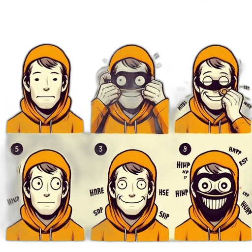mask, face, jacket, creature transparent PNG cut-out