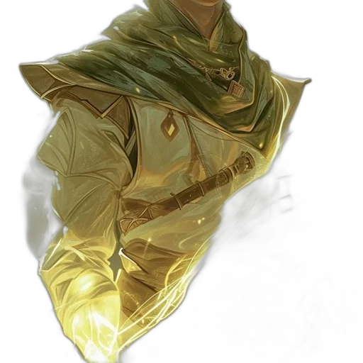 jacket, staff, sword, mask transparent PNG cut-out