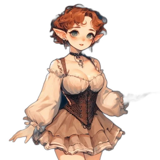 dress, staff, concept art, fantasy art transparent PNG cut-out