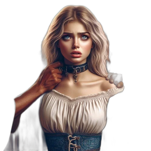 dress, face, jewelry, fantasy art transparent PNG cut-out