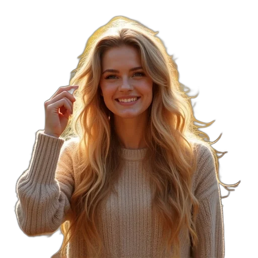 hair, jacket, face, staff transparent PNG cut-out