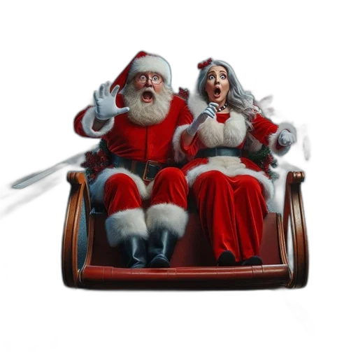 furniture, 3d render, night, santa transparent PNG cut-out